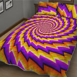 Yellow Twisted Moving Optical Illusion Quilt Bed Set