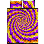 Yellow Twisted Moving Optical Illusion Quilt Bed Set