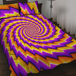 Yellow Twisted Moving Optical Illusion Quilt Bed Set