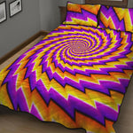 Yellow Twisted Moving Optical Illusion Quilt Bed Set
