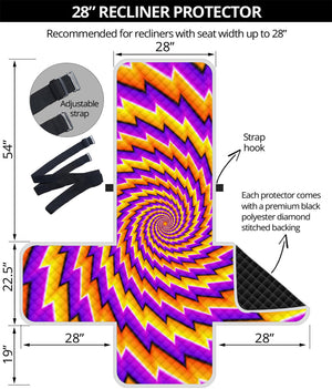 Yellow Twisted Moving Optical Illusion Recliner Protector