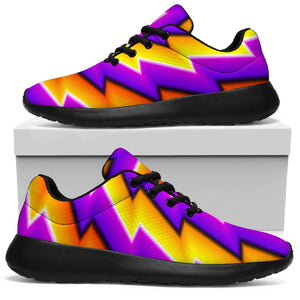 Yellow Twisted Moving Optical Illusion Sport Shoes GearFrost