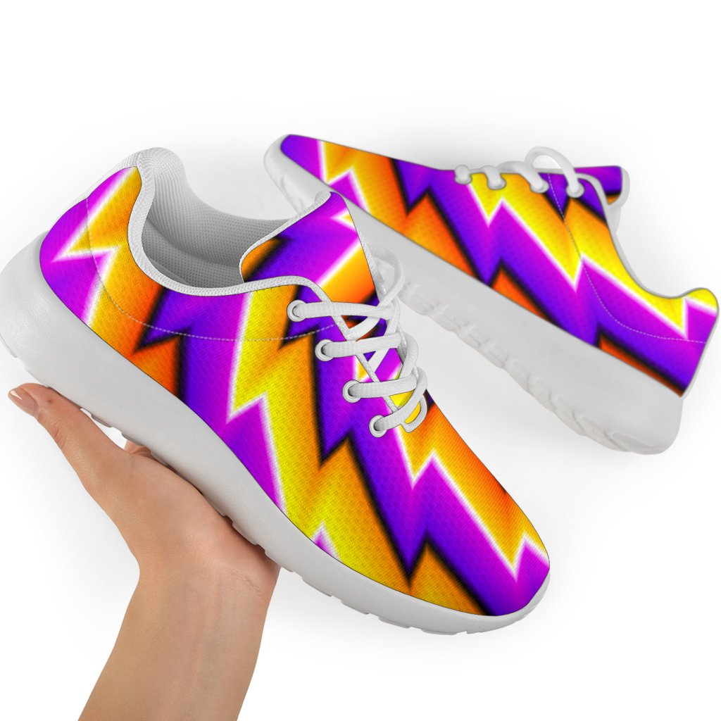 Yellow Twisted Moving Optical Illusion Sport Shoes GearFrost