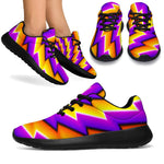 Yellow Twisted Moving Optical Illusion Sport Shoes GearFrost