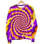 Yellow Twisted Moving Optical Illusion Women's Crewneck Sweatshirt GearFrost