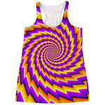 Yellow Twisted Moving Optical Illusion Women's Racerback Tank Top