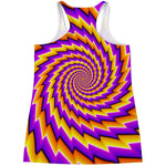 Yellow Twisted Moving Optical Illusion Women's Racerback Tank Top
