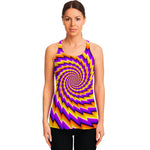 Yellow Twisted Moving Optical Illusion Women's Racerback Tank Top