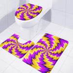 Yellow Vortex Moving Optical Illusion 3 Piece Bath Mat Set