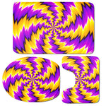 Yellow Vortex Moving Optical Illusion 3 Piece Bath Mat Set