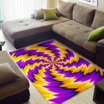 Yellow Vortex Moving Optical Illusion Area Rug GearFrost