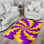 Yellow Vortex Moving Optical Illusion Area Rug GearFrost