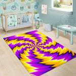 Yellow Vortex Moving Optical Illusion Area Rug GearFrost
