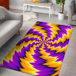 Yellow Vortex Moving Optical Illusion Area Rug GearFrost