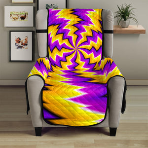 Yellow Vortex Moving Optical Illusion Armchair Protector