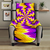 Yellow Vortex Moving Optical Illusion Armchair Protector