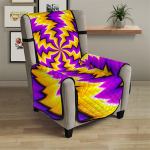 Yellow Vortex Moving Optical Illusion Armchair Protector