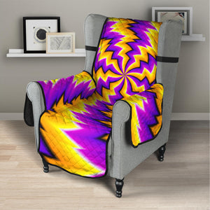 Yellow Vortex Moving Optical Illusion Armchair Protector