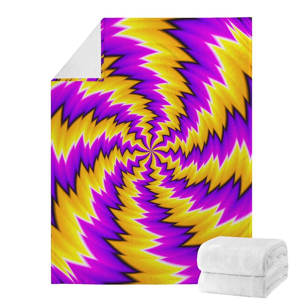 Yellow Vortex Moving Optical Illusion Blanket