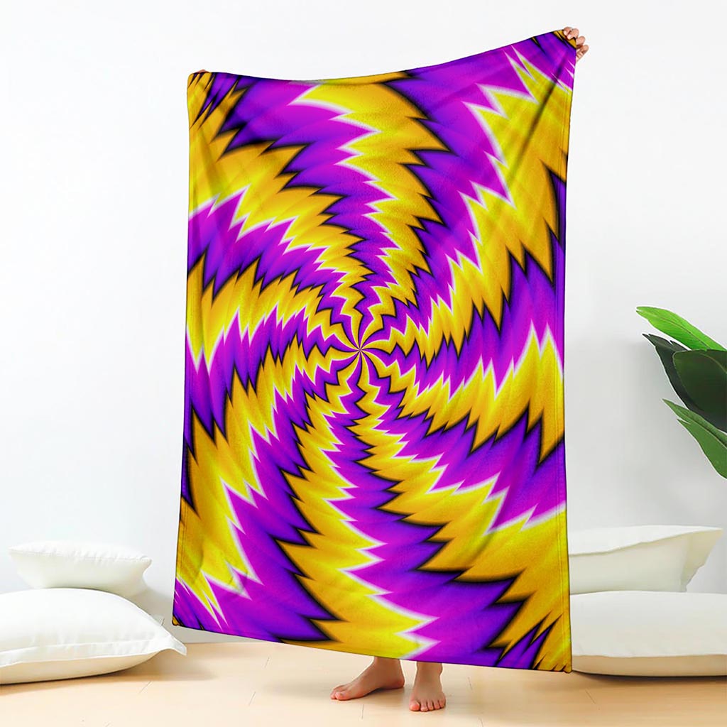 Yellow Vortex Moving Optical Illusion Blanket