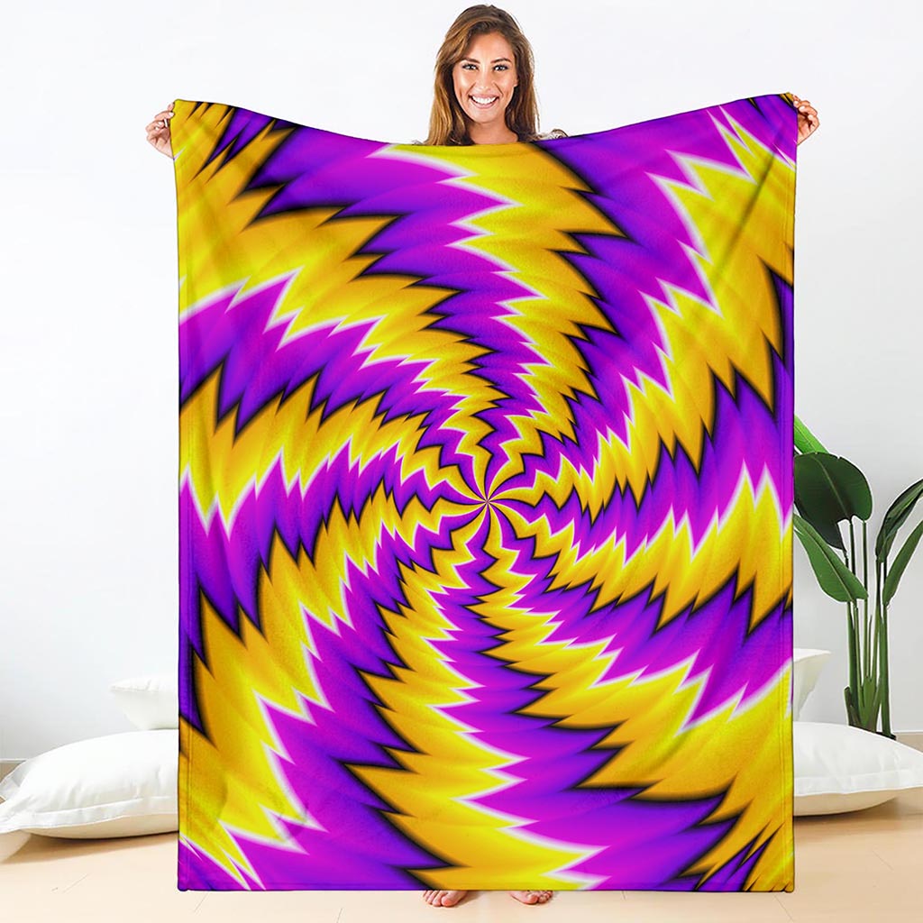 Yellow Vortex Moving Optical Illusion Blanket