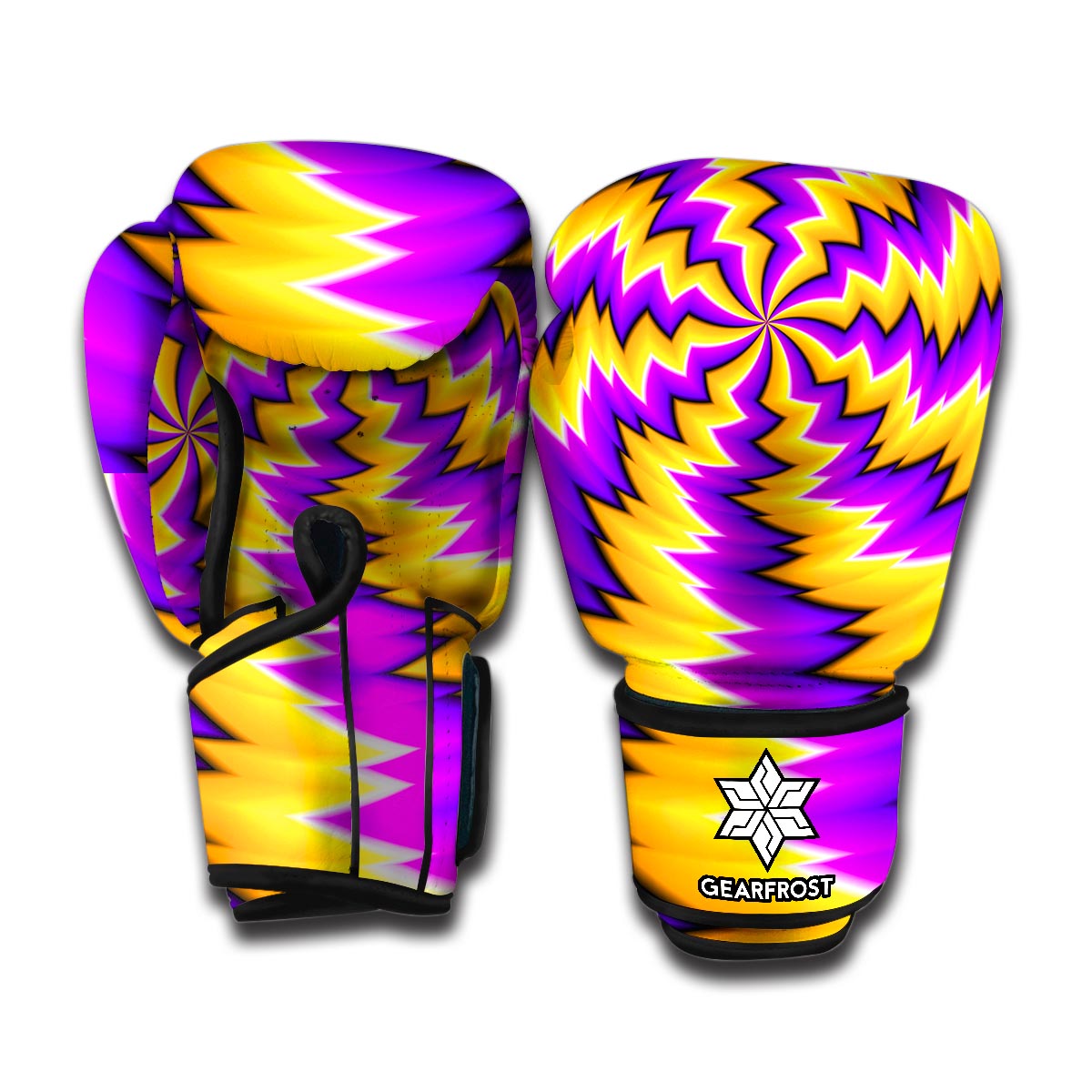 Yellow Vortex Moving Optical Illusion Boxing Gloves