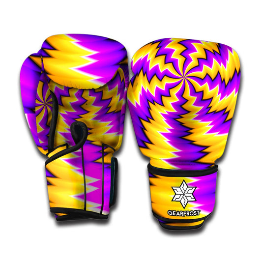 Yellow Vortex Moving Optical Illusion Boxing Gloves