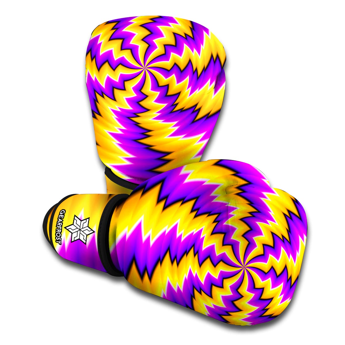 Yellow Vortex Moving Optical Illusion Boxing Gloves
