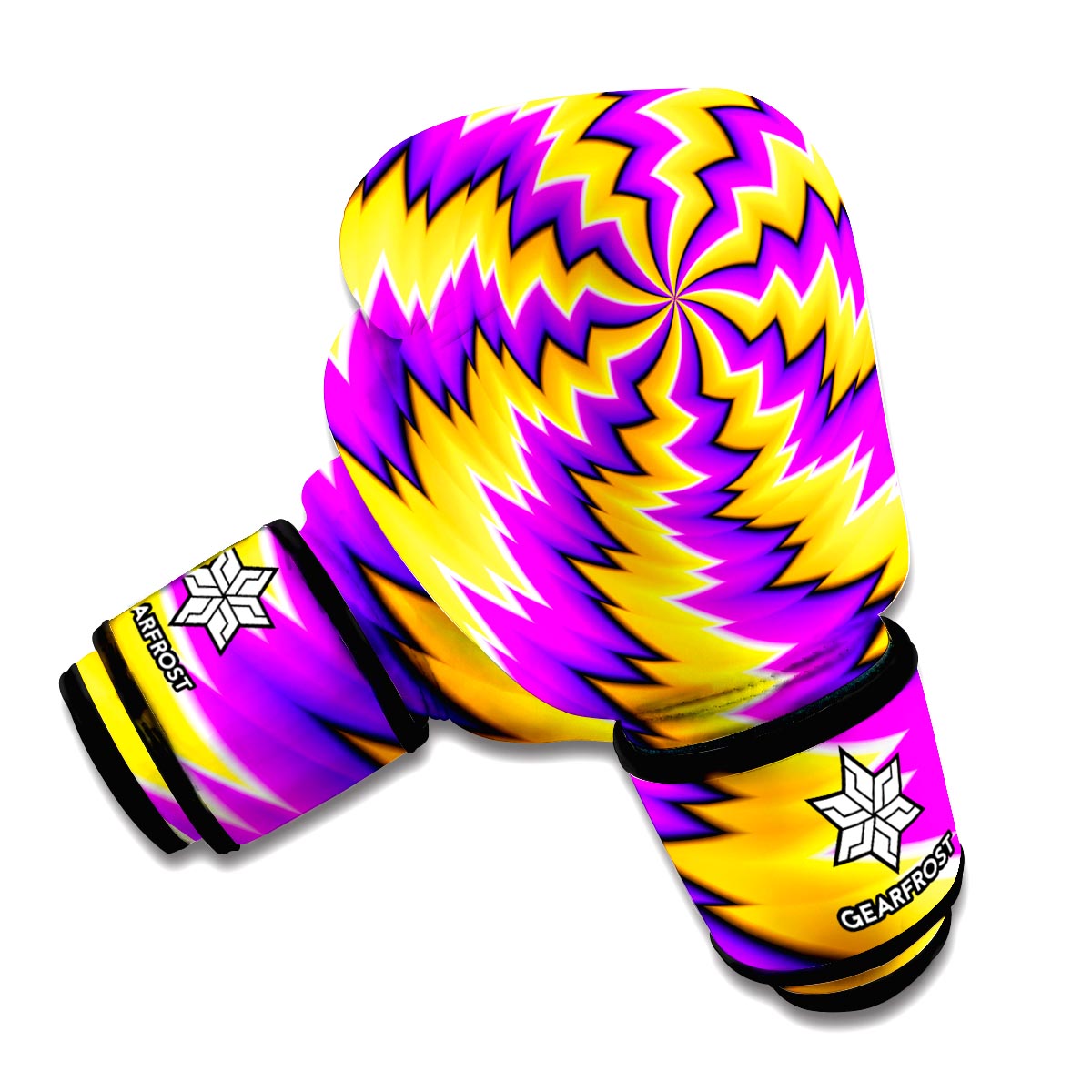 Yellow Vortex Moving Optical Illusion Boxing Gloves