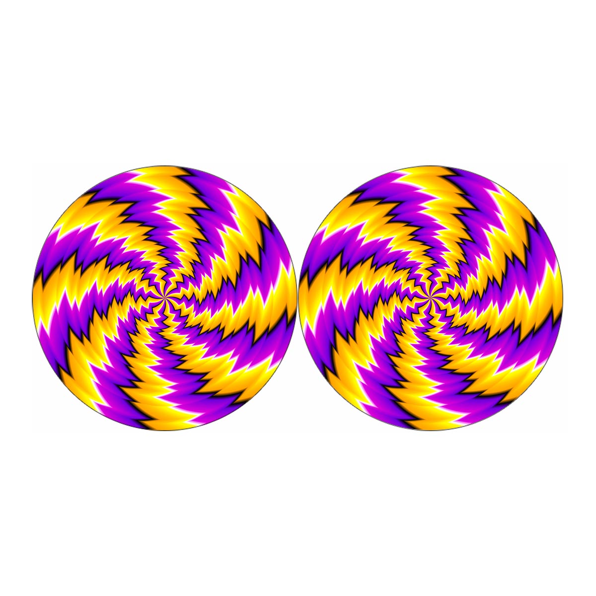 Yellow Vortex Moving Optical Illusion Car Coasters