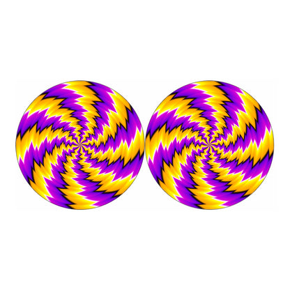 Yellow Vortex Moving Optical Illusion Car Coasters