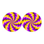 Yellow Vortex Moving Optical Illusion Car Coasters