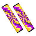 Yellow Vortex Moving Optical Illusion Car Seat Belt Covers