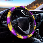 Yellow Vortex Moving Optical Illusion Car Steering Wheel Cover