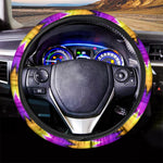 Yellow Vortex Moving Optical Illusion Car Steering Wheel Cover