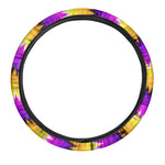 Yellow Vortex Moving Optical Illusion Car Steering Wheel Cover