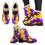 Yellow Vortex Moving Optical Illusion Comfy Boots GearFrost