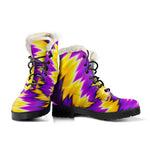 Yellow Vortex Moving Optical Illusion Comfy Boots GearFrost