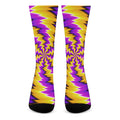 Yellow Vortex Moving Optical Illusion Crew Socks