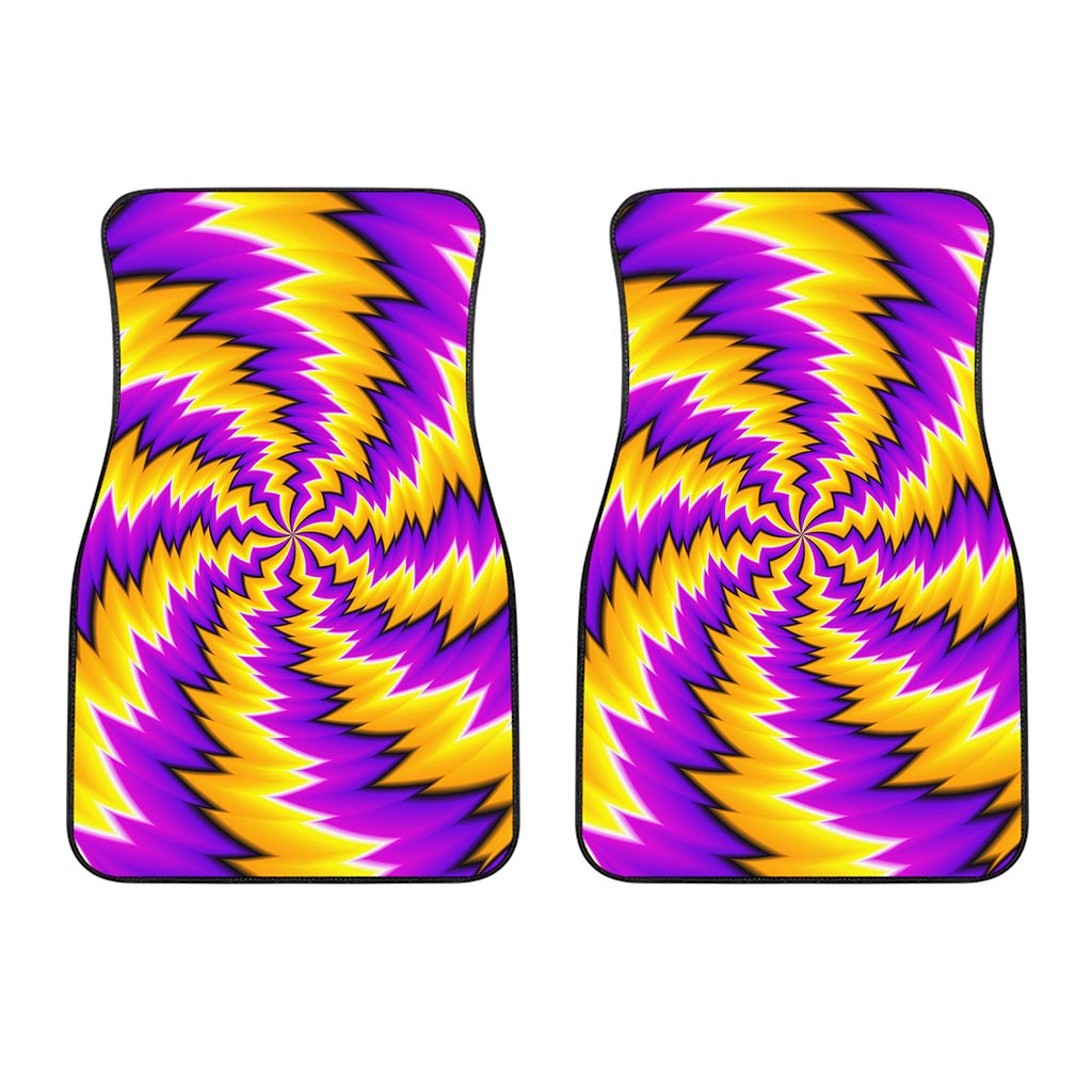 Yellow Vortex Moving Optical Illusion Front Car Floor Mats