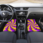 Yellow Vortex Moving Optical Illusion Front Car Floor Mats