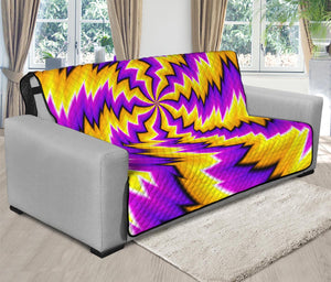 Yellow Vortex Moving Optical Illusion Futon Protector