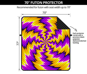 Yellow Vortex Moving Optical Illusion Futon Protector