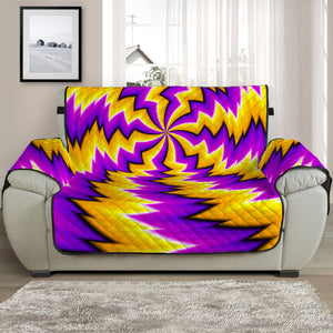 Yellow Vortex Moving Optical Illusion Half Sofa Protector