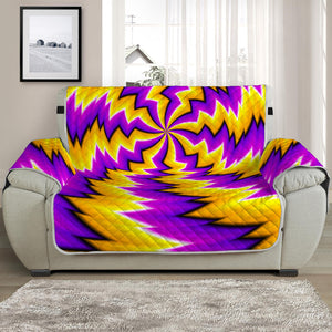 Yellow Vortex Moving Optical Illusion Half Sofa Protector