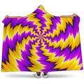 Yellow Vortex Moving Optical Illusion Hooded Blanket