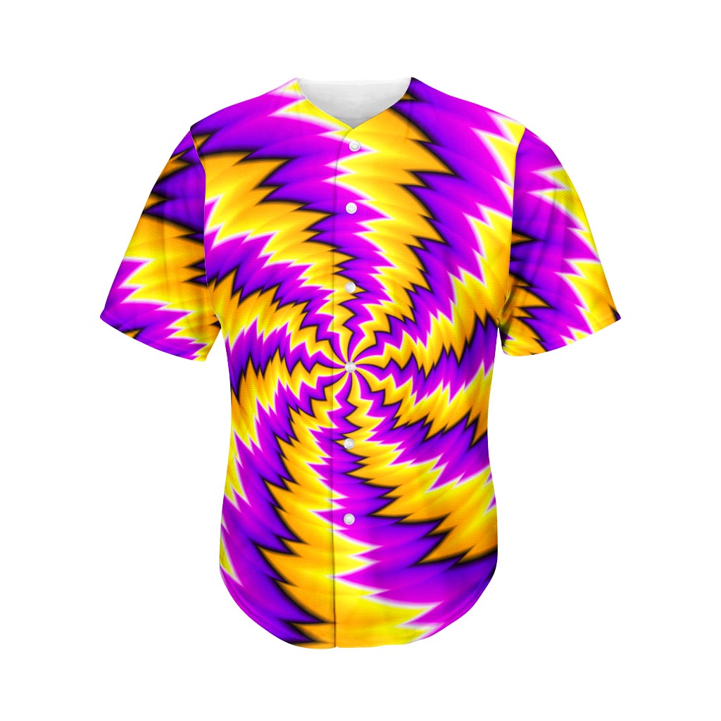 Yellow Vortex Moving Optical Illusion Men's Baseball Jersey