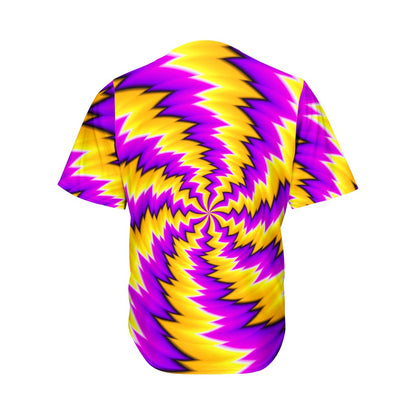 Yellow Vortex Moving Optical Illusion Men's Baseball Jersey