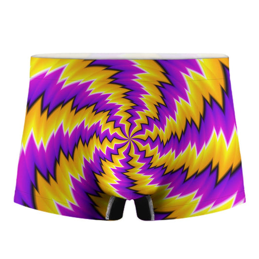Yellow Vortex Moving Optical Illusion Men's Boxer Briefs