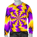 Yellow Vortex Moving Optical Illusion Men's Crewneck Sweatshirt GearFrost